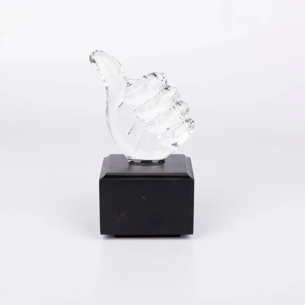 Thumbs Up Crystal Trophy